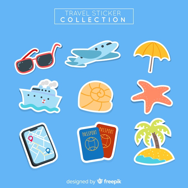 Beautiful travel sticker collection