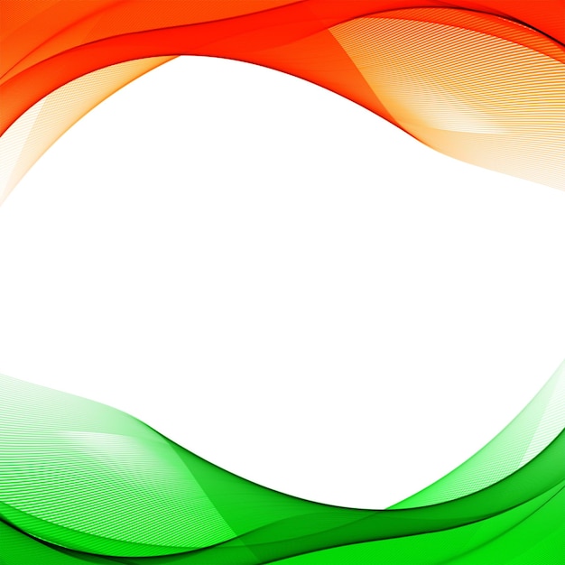 Beautiful tricolor indian flag wave theme background