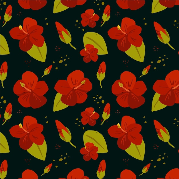 Free Vector beautiful tropical floral pattern