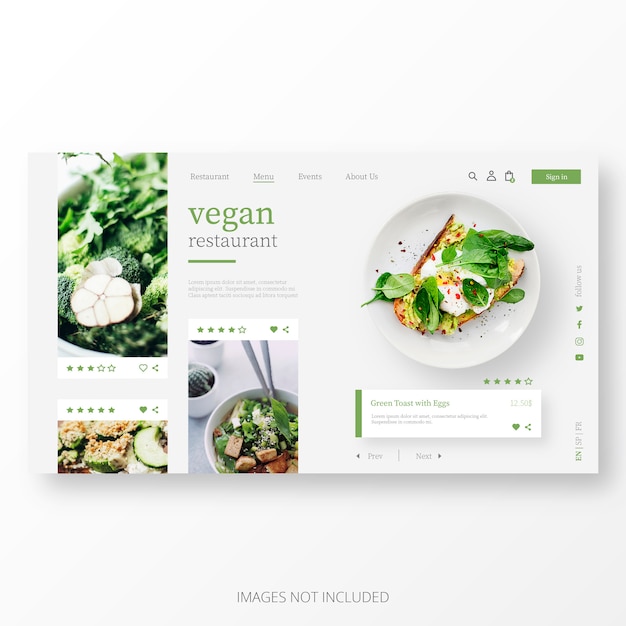 Beautiful Vegan Restaurant Landing Page Template