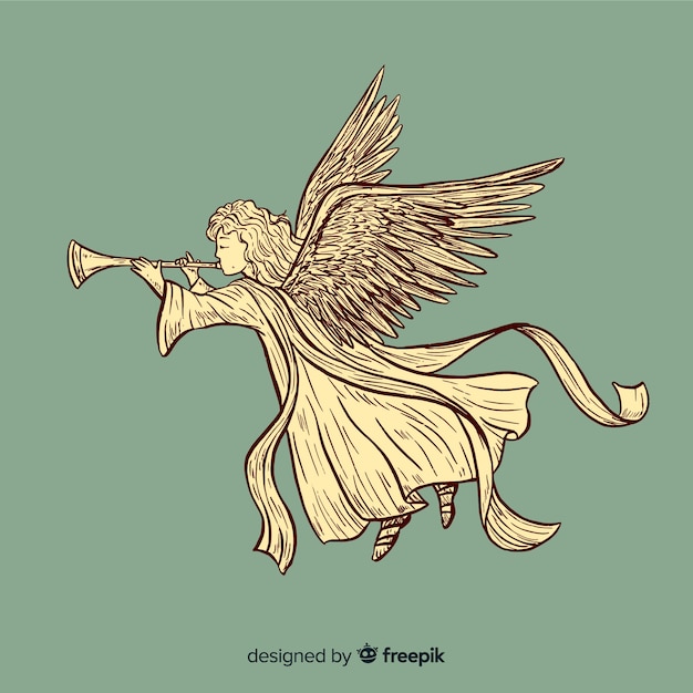 Free vector beautiful vintage christmas angel