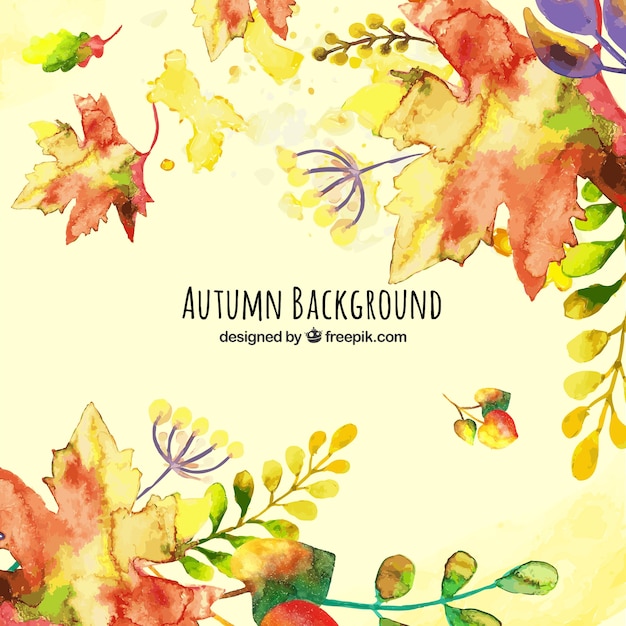 Beautiful watercolor autumn background