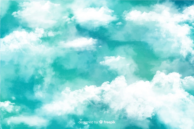 Beautiful watercolor clouds background