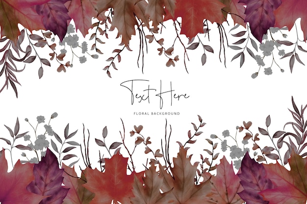 Free Vector beautiful watercolor dried leaves floral background