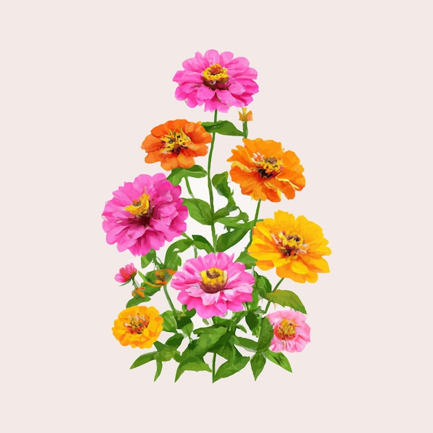 Beautiful watercolor flower plant illustration