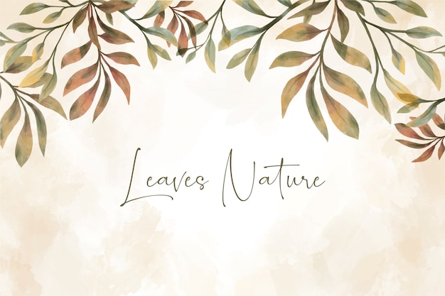 Beautiful watercolor leaves background