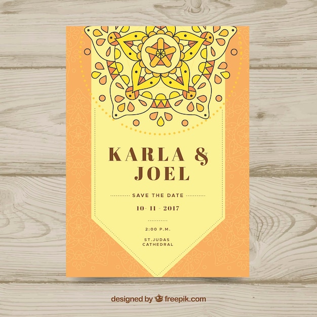 Free vector beautiful wedding card