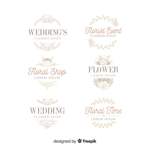 Beautiful wedding florist logos