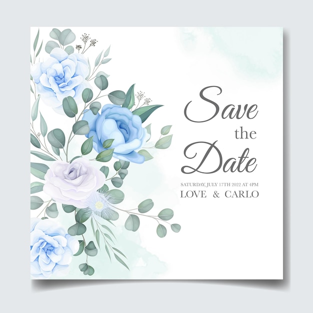 Beautiful wedding invitation card with flower decoration