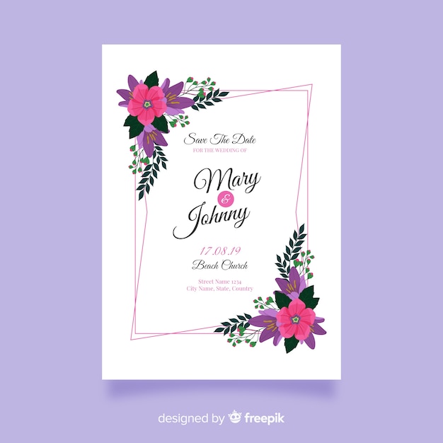 Beautiful wedding invitation template