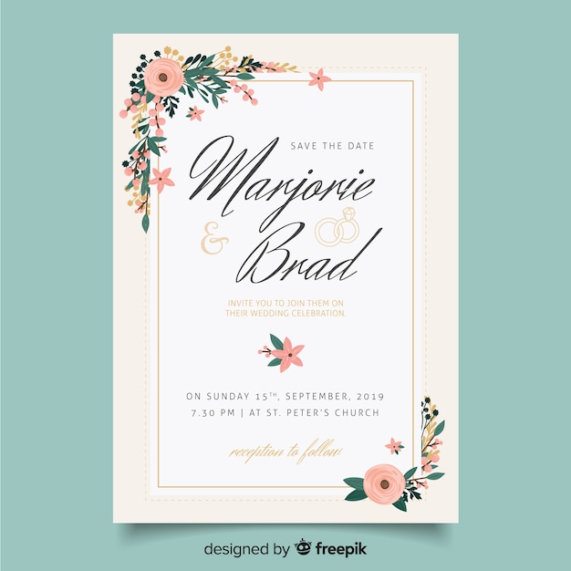 Beautiful wedding invitation template