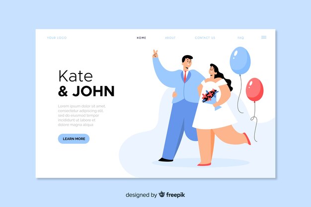 Beautiful wedding landing page