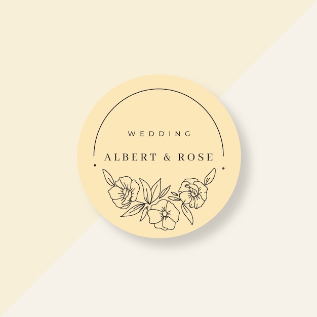 Beautiful wedding logo in flat design