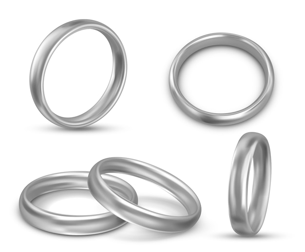 Free Vector beautiful wedding rings realistic illustration  setset