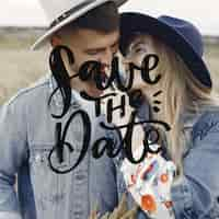 Free vector beautiful wedding save the date with photo