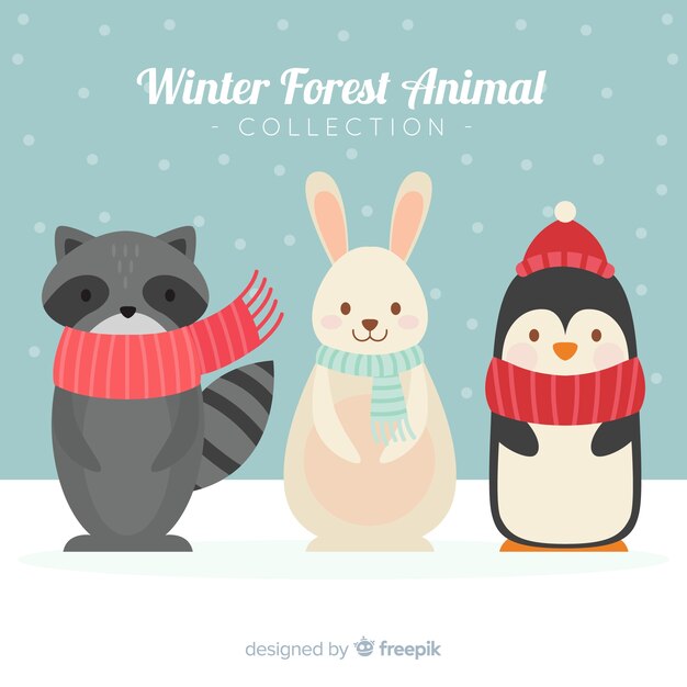 Beautiful winter animals background