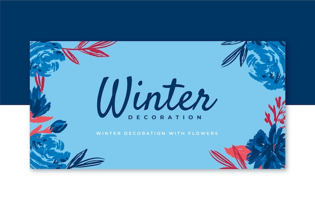 Beautiful winter blog header with flowers