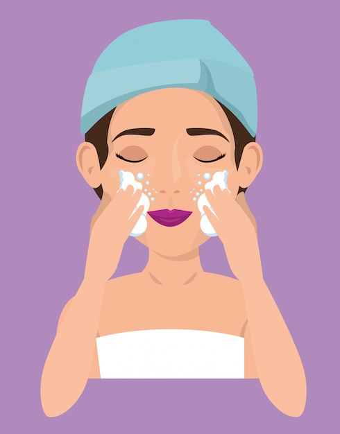 Free Vector beautiful woman in facial treatment