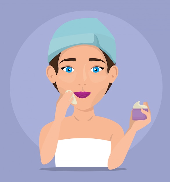 Free Vector beautiful woman in facial treatment