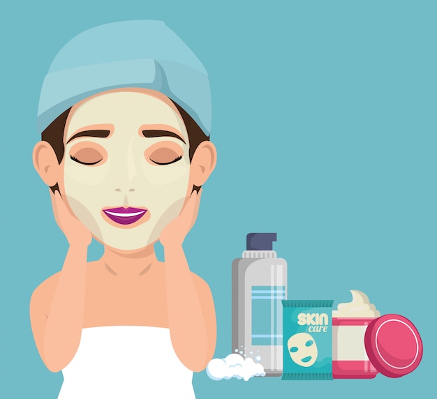 Free Vector beautiful woman in facial treatment