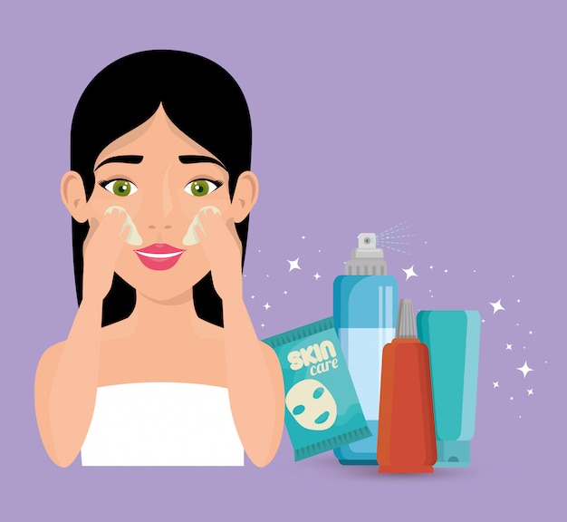 Free Vector beautiful woman in facial treatment