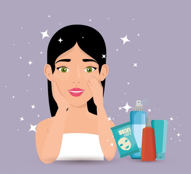 Free Vector beautiful woman in facial treatment