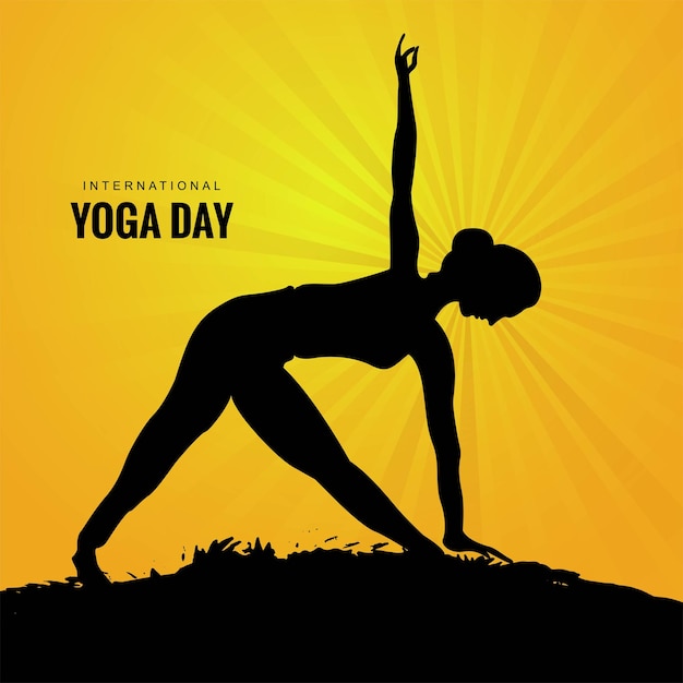 Beautiful young woman doing asana for international yoga day background