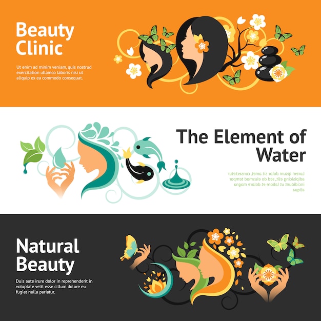 Free Vector beauty banner set