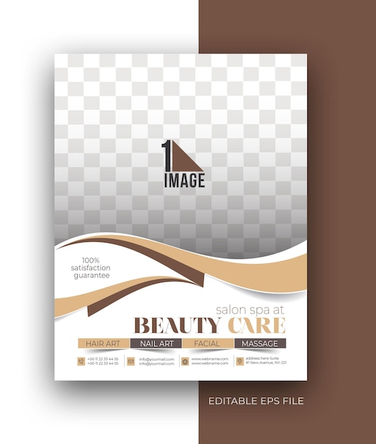 Beauty Care A4 Brochure Flyer Poster Design Template