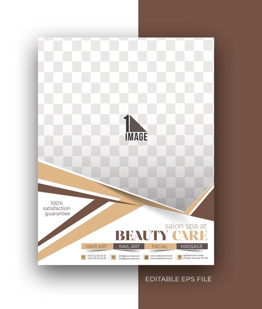 Beauty Care A4 Brochure Flyer Poster Design Template.