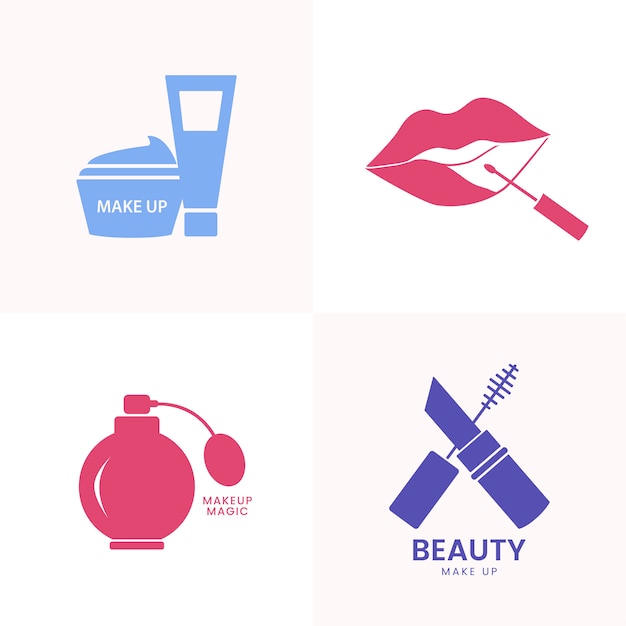 Free Vector beauty cosmetics icon set