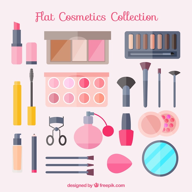 Beauty equipment in flat design 