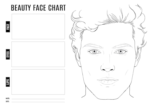 Free Vector beauty face chart with man face drawing