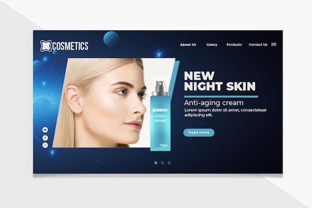 Free Vector beauty facial cosmetics landing page template