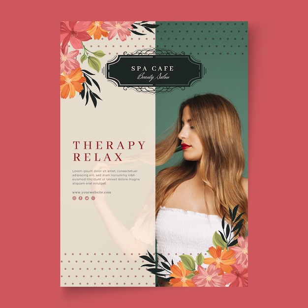 Free vector beauty fashion salon poster template