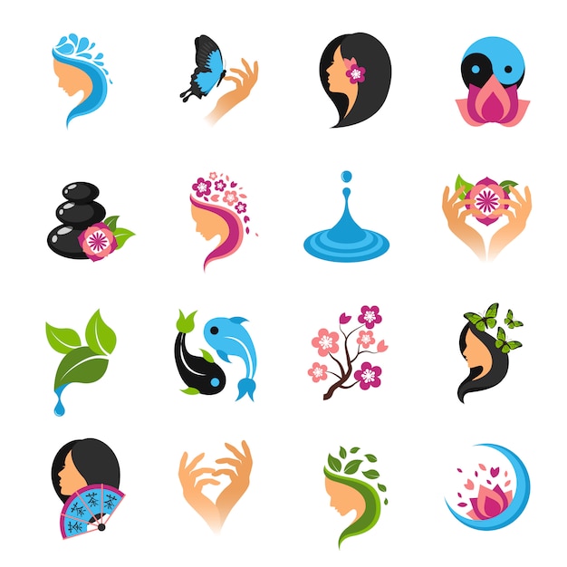 Free Vector beauty icons set