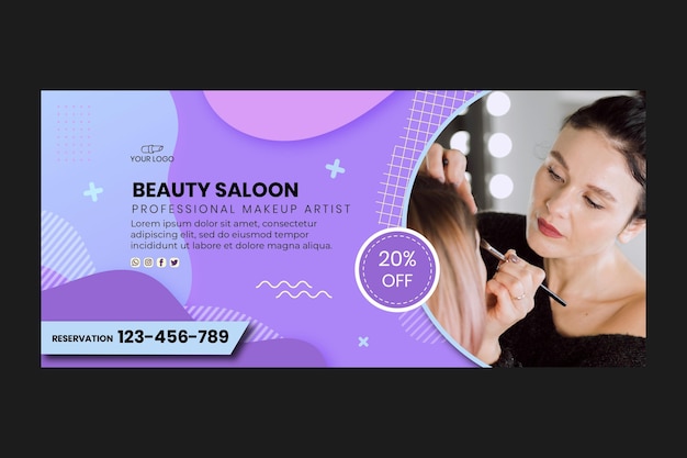 Beauty salon banner web template