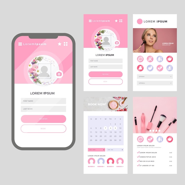 Beauty salon booking app with photo