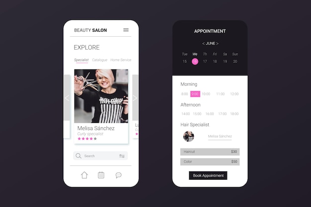 Beauty salon booking app