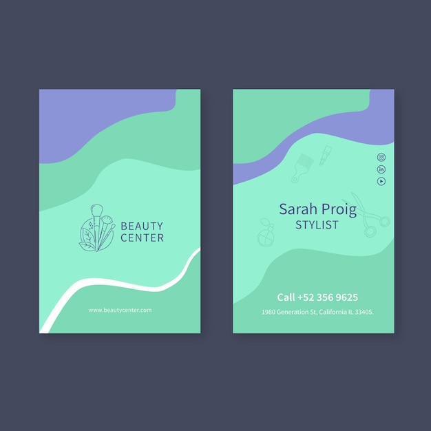 Free Vector beauty salon double sided business card