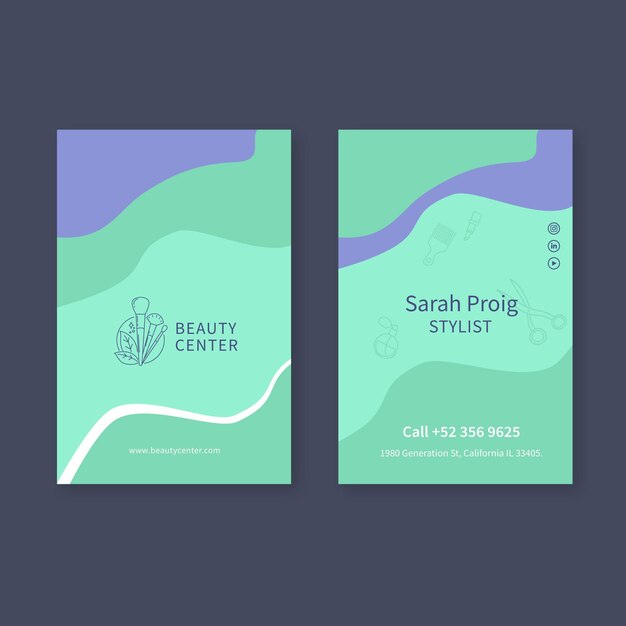 Beauty salon double sided business card