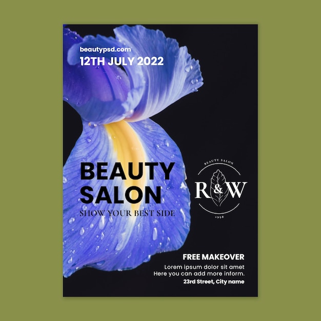 Free Vector beauty salon floral poster template