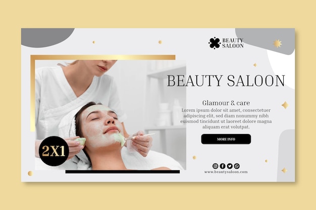 Free Vector beauty salon horizontal banner