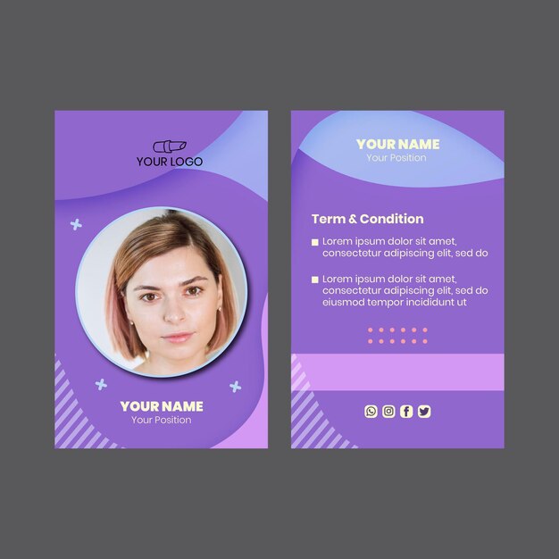 Beauty salon id card template