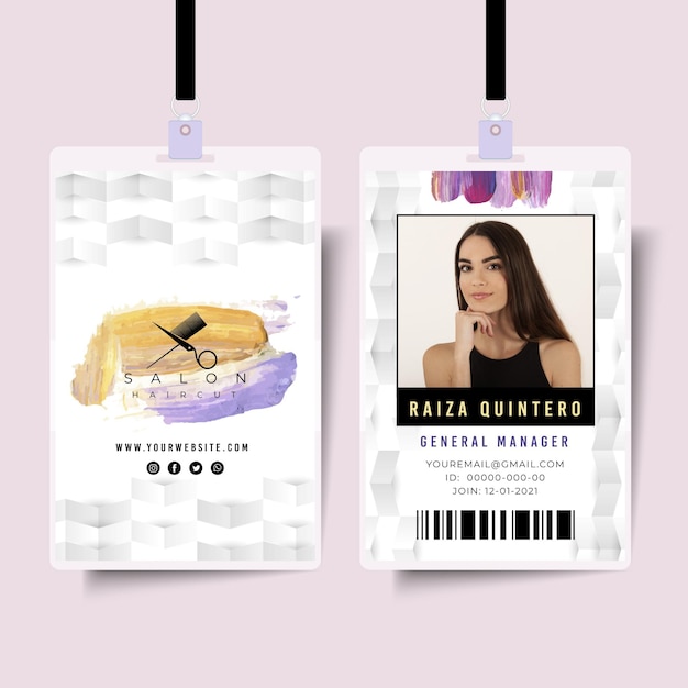 Beauty salon id card template