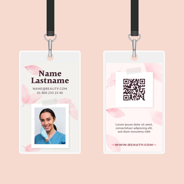 Beauty salon id card template