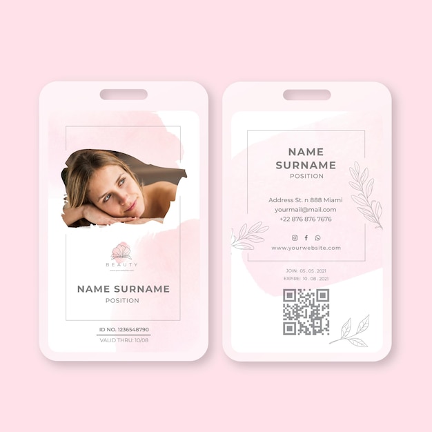 Beauty salon id card template