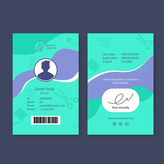 Beauty salon id card