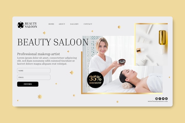 Beauty salon landing page