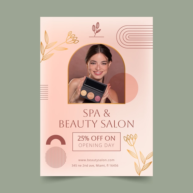 Free Vector beauty salon  poster template